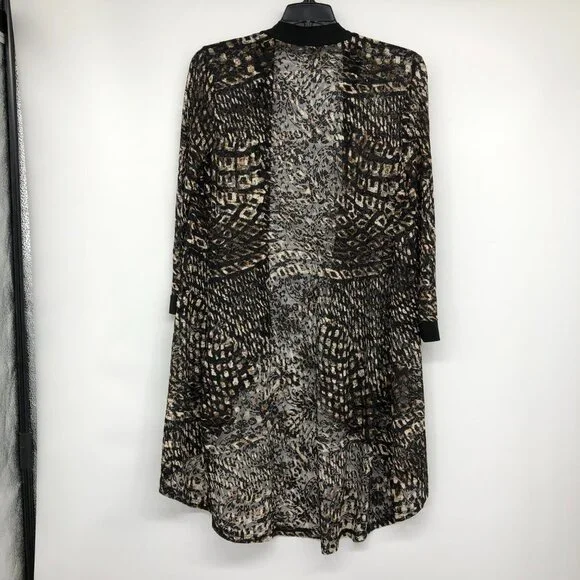 Initiatives Brown Abstract Patterned Robe Cardigan size M - Picture 2 of 15